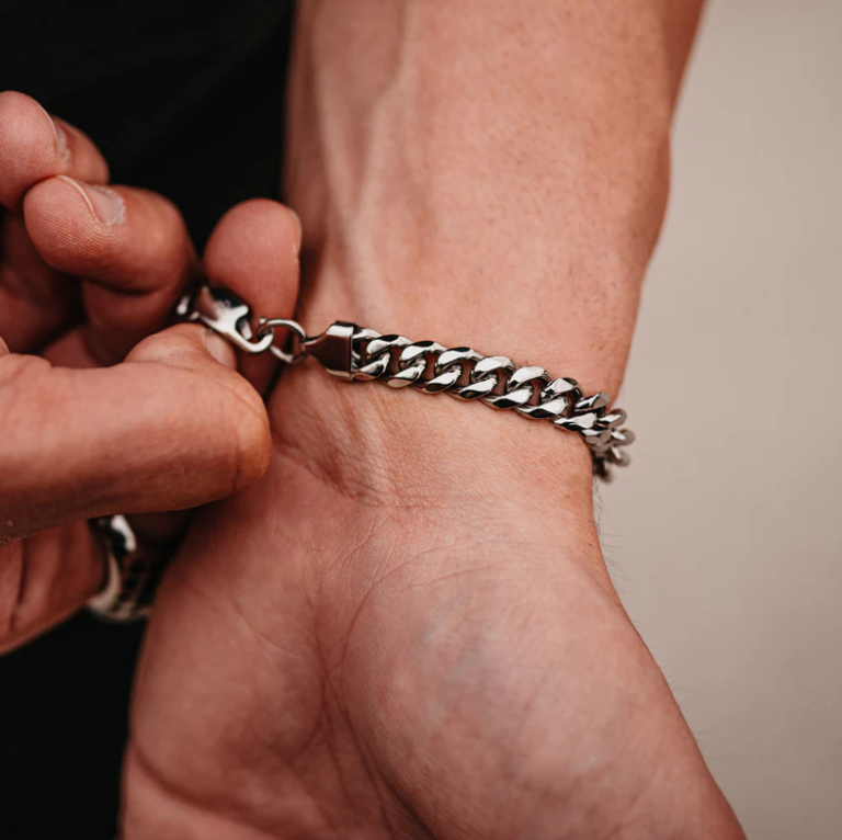 Picture of Stainless Steel Chain Bracelets For Man_Silver Chain Bracelet - Silver