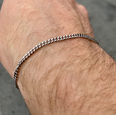 Picture of Plated Bracelet For Man-Fashion Steel Bracelet For Man - Silver