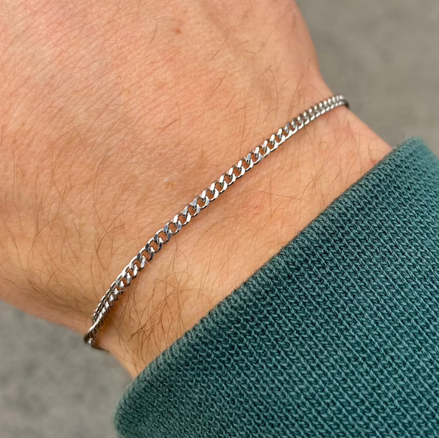 Picture of Plated Bracelet For Man-Fashion Steel Bracelet For Man - Silver
