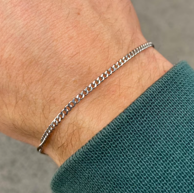 Picture of Plated Bracelet For Man-Fashion Steel Bracelet For Man - Silver