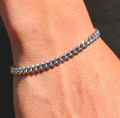 Picture of Men's Bracelet Men's-Stainless Steel Bracelet-Unique Bracelet for Men - Silver