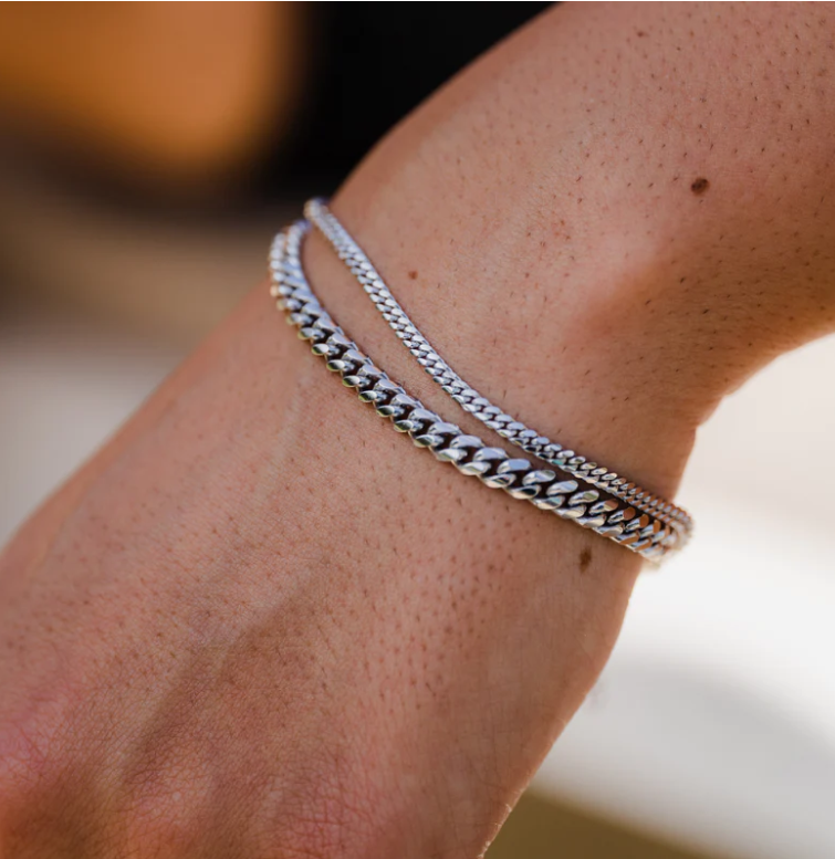 Picture of Men's Bracelet Men's-Stainless Steel Bracelet-Unique Bracelet for Men - Silver