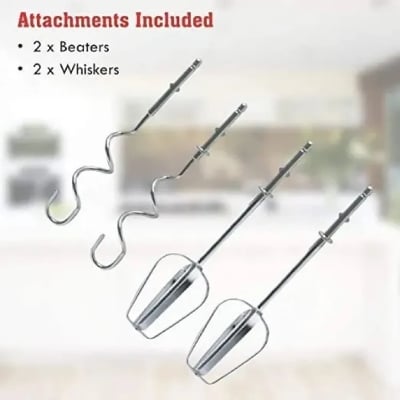 Picture of Scarlett HE-133 - Electric Egg Beater and Mixer for Cake Cream - White - Whisk, Mix, and Blend with Ease White
