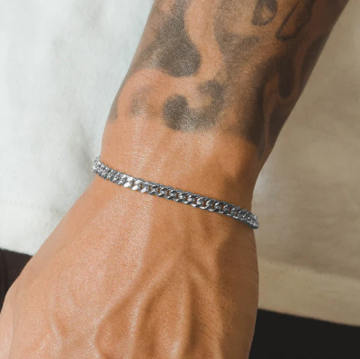 Picture of Silver Unique Bracelet for Men- Bracelet For Men-Chain Bracelet - Silver
