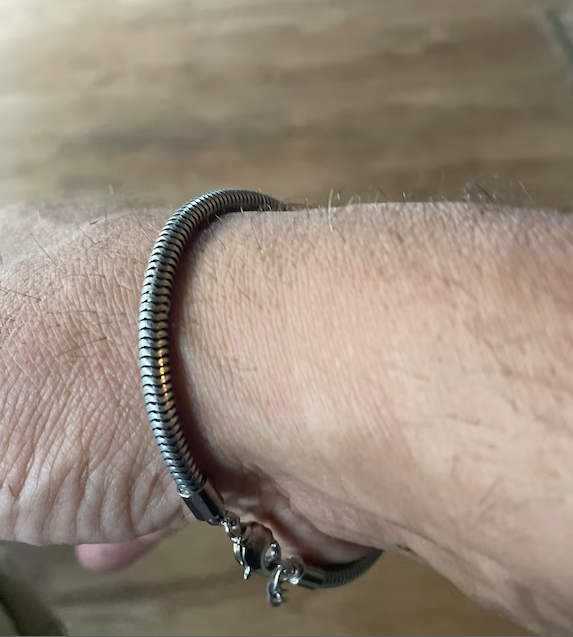 Picture of Silver Metal Bracelet For Men- Stylish Man's Bracelet - Silver