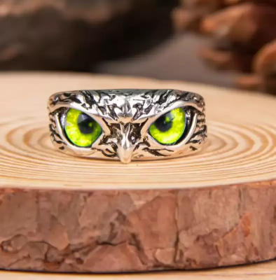 Picture of Owl Face Design Adjustable Unisex Fashion Finger Ring- Stylish Ringer Ring