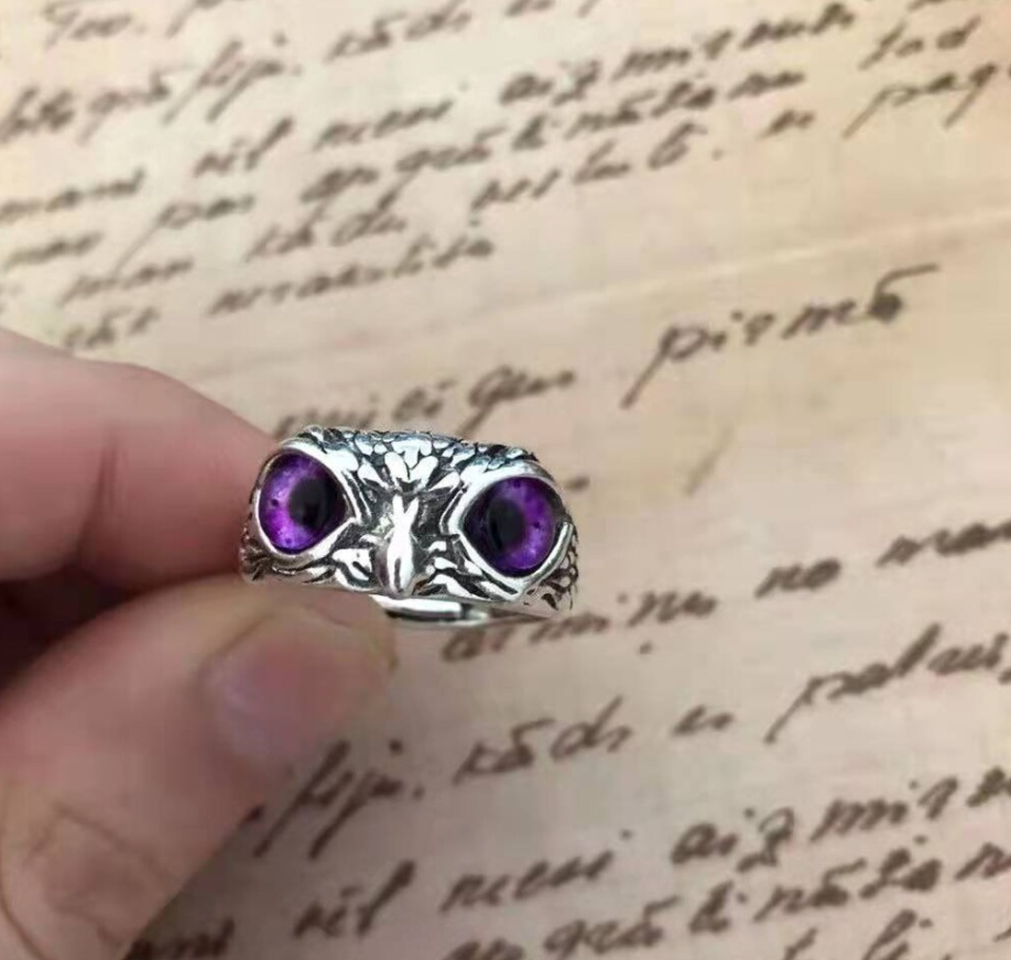 Picture of Owl Face Design Adjustable Unisex Fashion Finger Ring- Stylish Ringer Ring
