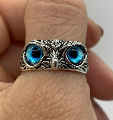 Picture of Silver Owl Ring- Stylish Man's Owl Finger Ring  - Finger Ring For Men