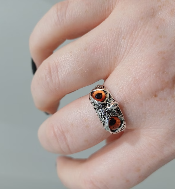 Picture of Eye Finger Ring- Owl Fashion Finger Ring For Men- Owl Ring