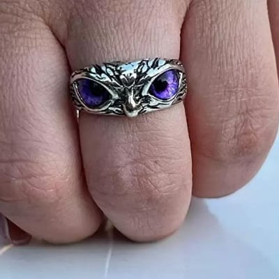 Picture of Adjustable Unisex Fashion Finger Ring- Fashion Owl Finger Ring- Parpel