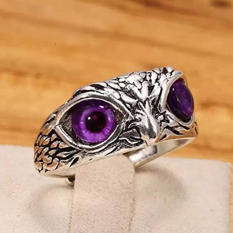 Picture of Adjustable Unisex Fashion Finger Ring- Fashion Owl Finger Ring- Parpel