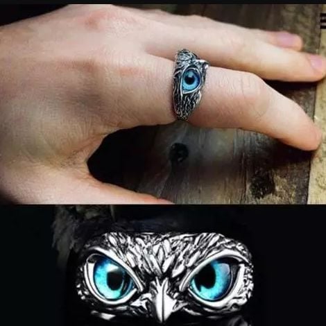 Picture of Eye Finger Ring- Owl Fashion Finger Ring For Men - Blue Eye Finger Ring