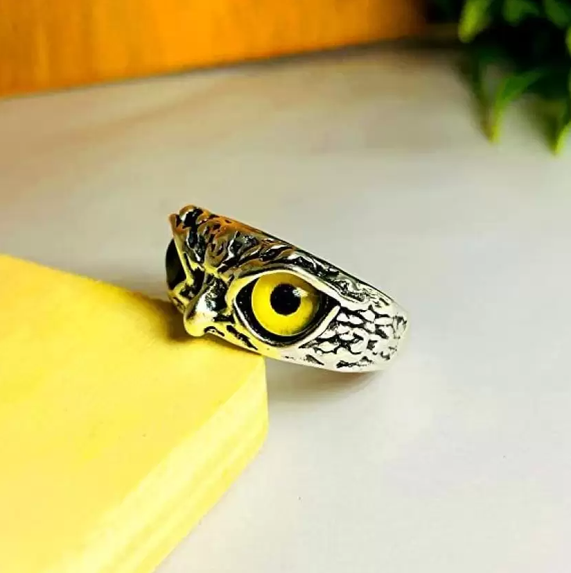 Picture of Silver Owl Ring- Stylish Men's Owl Finger Ring  - Finger Ring For For Man