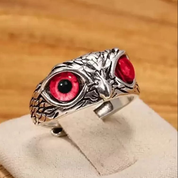 Picture of Silver Owl Ring- Stylish Men's Owl Finger Ring  - Finger Ring For For Man