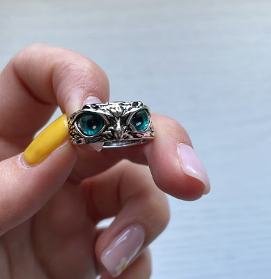 Picture of Owl Face Design Adjustable Unisex Fashion Finger Ring- Stylish Ringer Ring