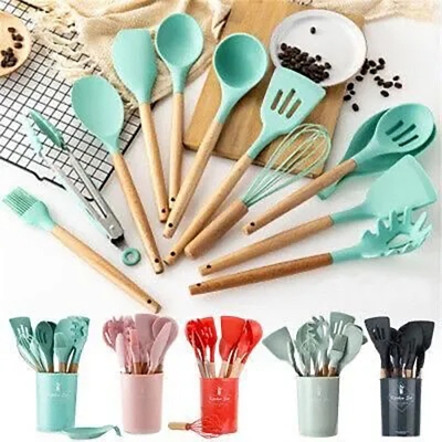 Picture of 12 pcs Silicone Spatula Sets Heat-Resistant Non-Stick Spatula with Iron Core for Baking Multicolor