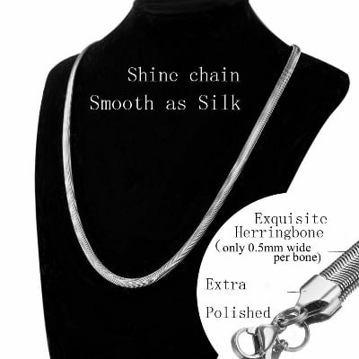 Picture of Stainless steel Snake Chain Necklace For Men Silver Snake Necklace - Silver