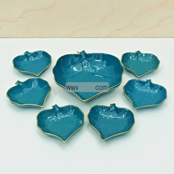 Picture of New design 7 Pcs Custard Set Sweet Bowl Set Including Serving Dish , Oven Proof porcelain Ceramic Porcelain Snack Bowl Set,Ceramic Soup & Firni Bati Multicolor
