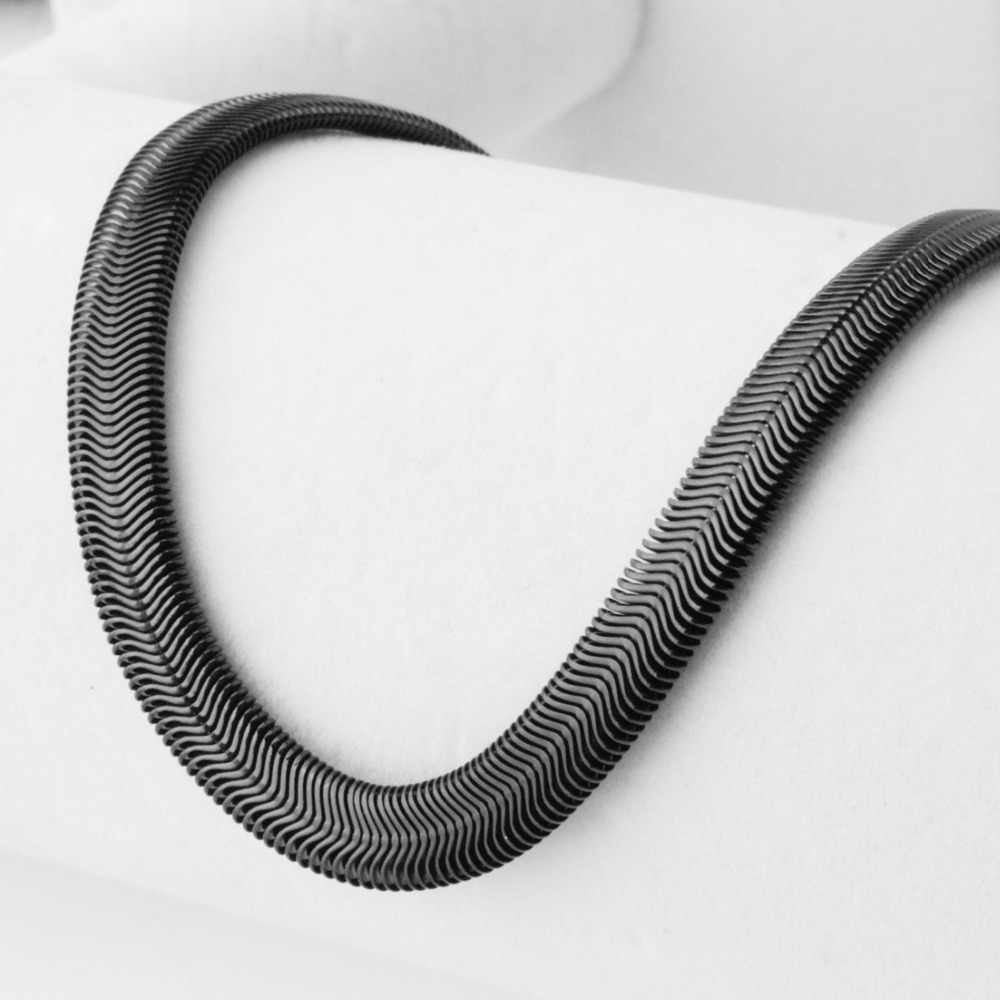 Picture of Black Snake Chain - Mens Black Chain Necklace - Mens Chain - Stainless Steel Snake Necklace - Black