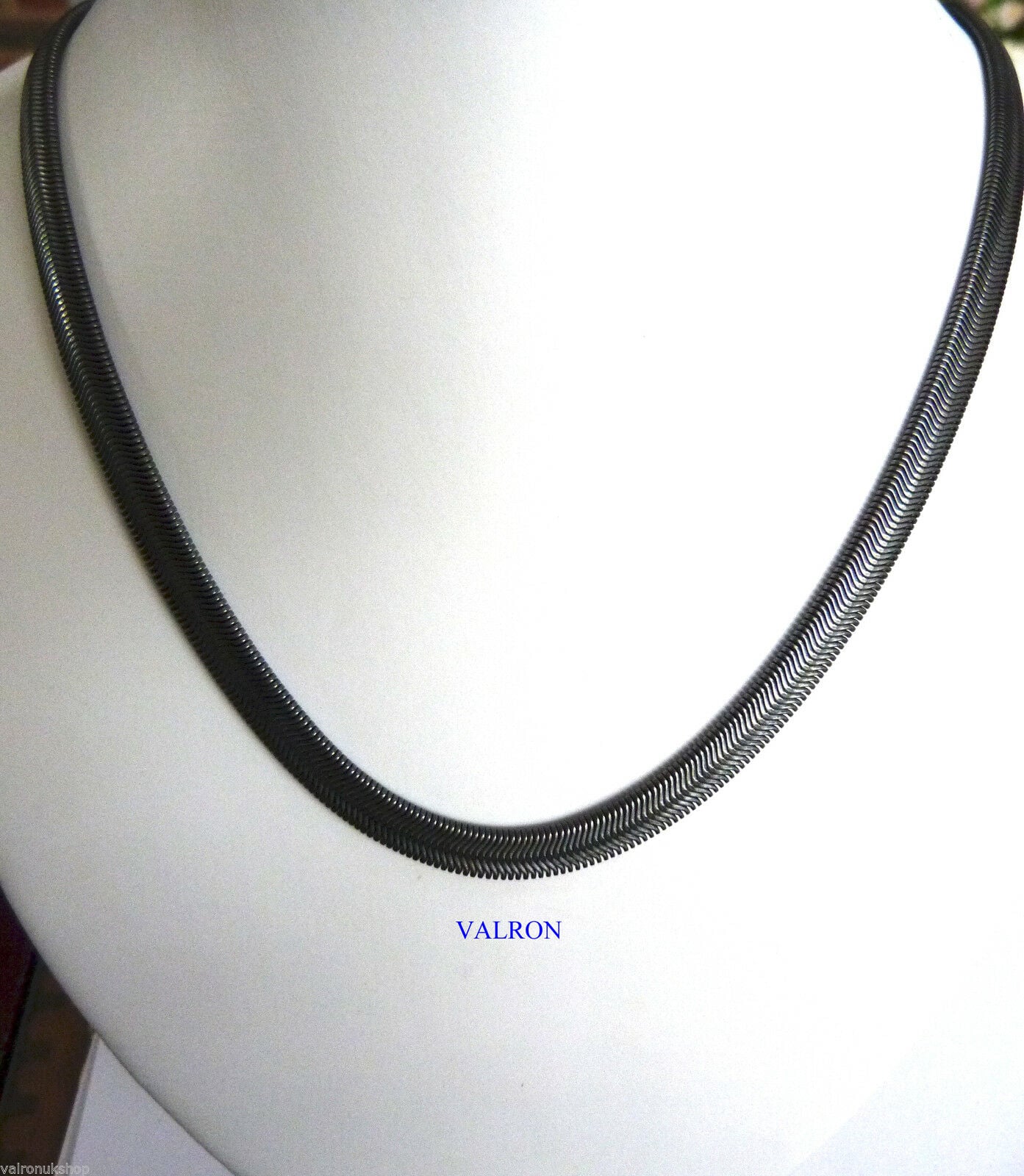 Picture of Black Snake Chain - Mens Black Chain Necklace - Mens Chain - Stainless Steel Snake Necklace - Black