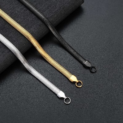 Picture of Simple Snake Bone Necklace Men's Plain Color Necklace- Fashion Chain