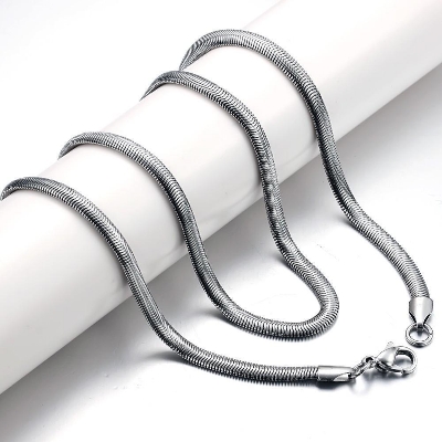 Picture of Simple Snake Bone Necklace Men's Plain Color Necklace- Fashion Chain