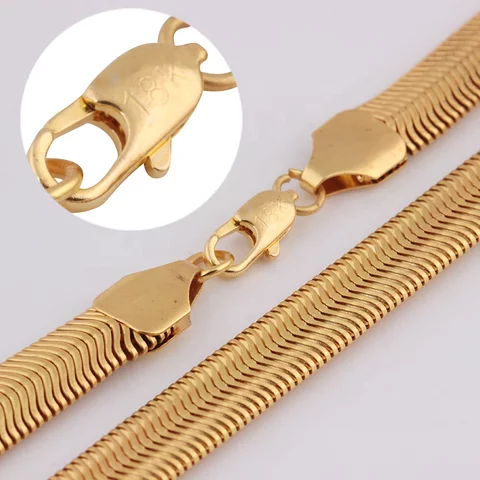 Picture of Golden Thick Snake Chain Necklace- Stylish Snake Chain - Gold