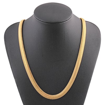 Picture of Golden Thick Snake Chain Necklace- Stylish Snake Chain - Gold