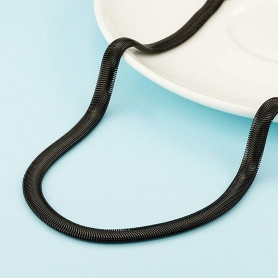 Picture of Infinite Thick Snake Chain Neck- Fashion Snake Chain For Men - Black