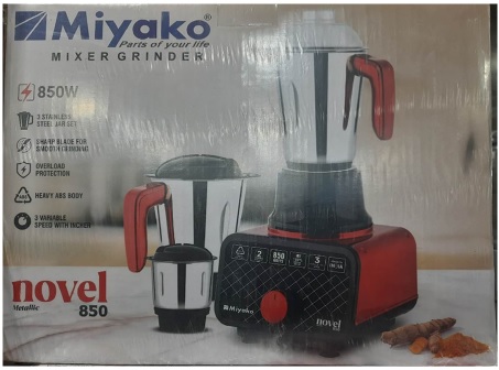 Picture of Miyako 3 in 1 Blender & Mixer Grinder Novel | 850 Watt | Made in India 