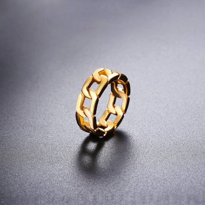 Picture of Self-defense Stainless Steel Ring- Fashionable Finger Ring - Gold