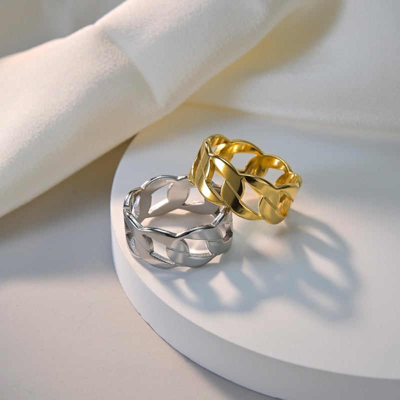 Picture of Self-defense Stainless Steel Ring- Fashionable Finger Ring - Gold