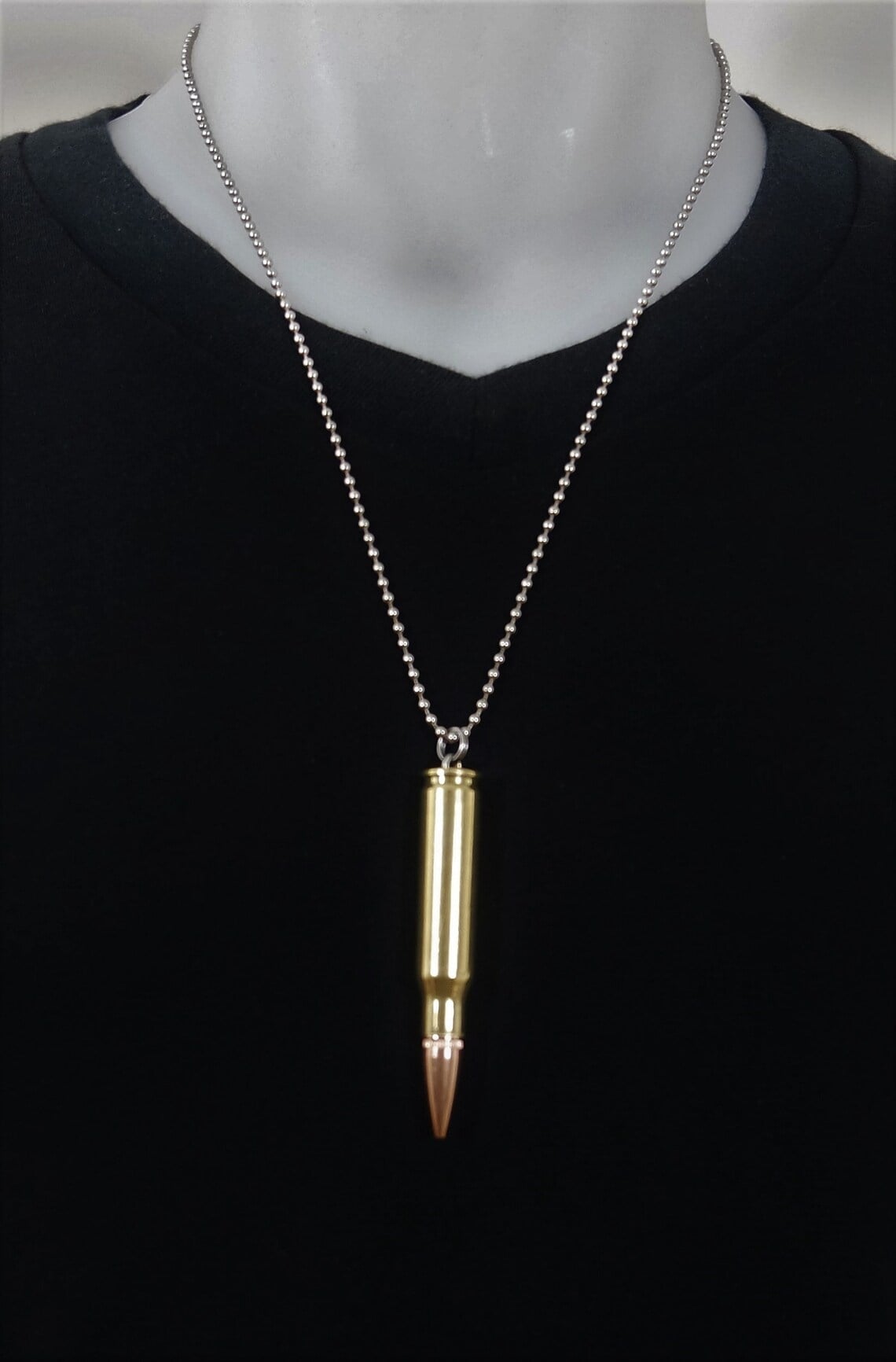 Picture of CASING NECKLACE W/ BRASS BALL CHAIN - Antique White