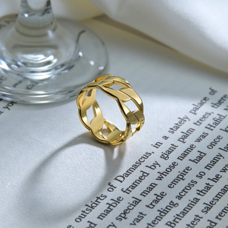 Picture of Glden Style Mens And Womens Thorn Jewelry Ring- Steel Finger Ring - Gold
