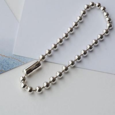 Picture of Mens Titanium Ball Chain Bracelet - Silver