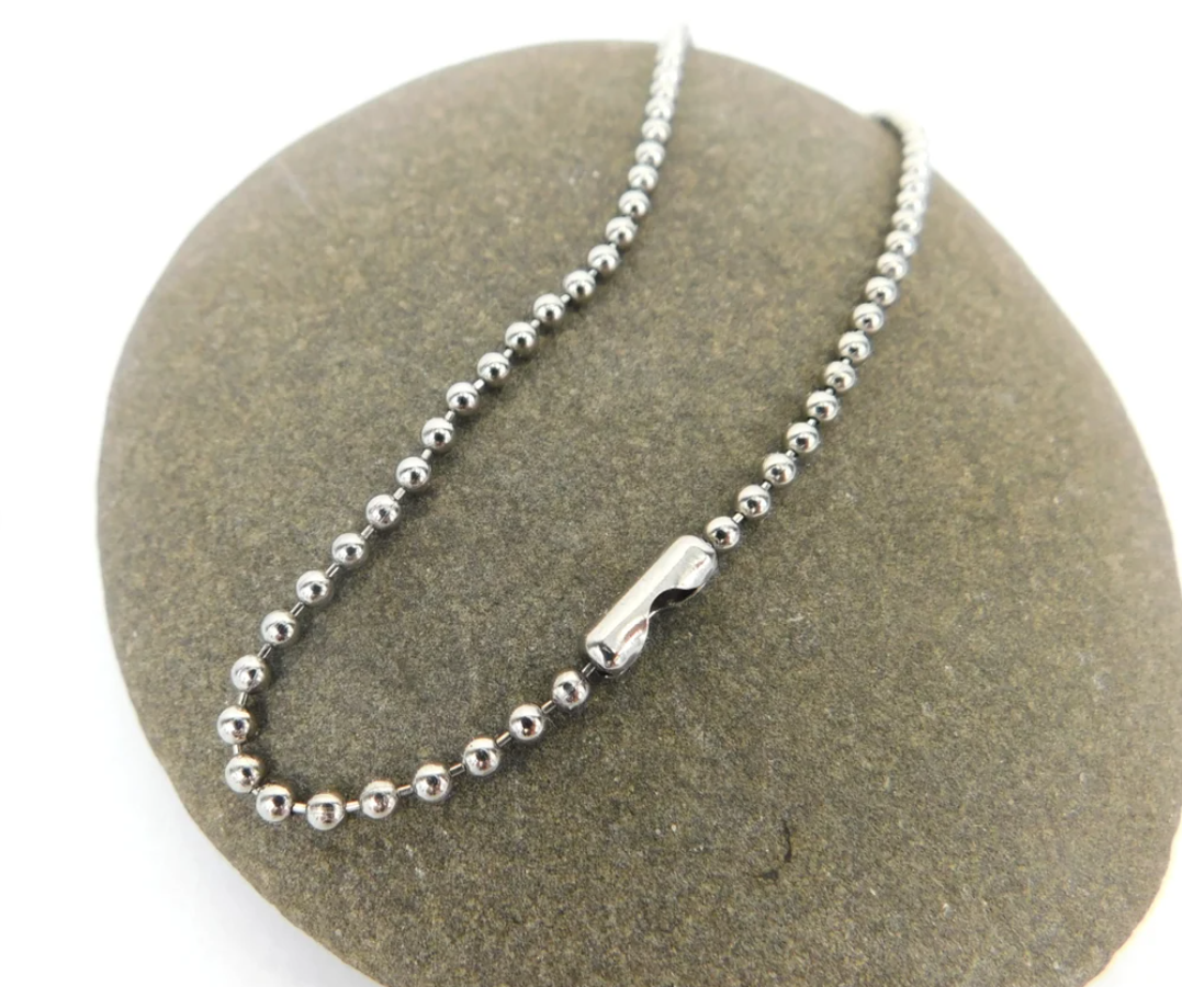 Picture of Mens Titanium Ball Chain Bracelet - Silver