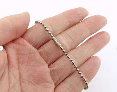 Picture of Mens Titanium Ball Chain Bracelet - Silver