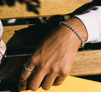 Picture of Men Stainless Steel Ball chain Bracelets - Silver