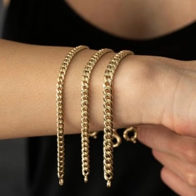 Picture of Fashion Man Jewelry Chain Bracelets-Slim Bracelet For Men - Gold