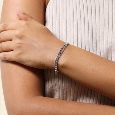 Picture of Men's Bracelet Men's-Stainless Steel Bracelet-Unique Bracelet for Men - Silver