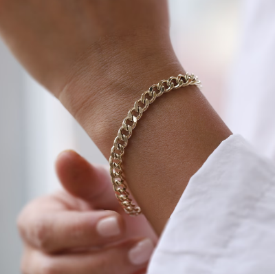 Picture of Stainless Steel Chain Bracelets For Man-Chain Bracelet For Men - Gold