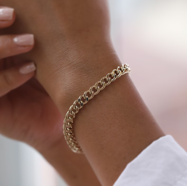 Picture of Stainless Steel Chain Bracelets For Man-Chain Bracelet For Men - Gold