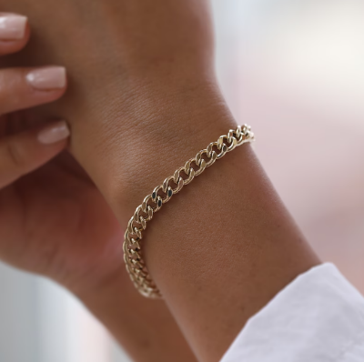 Picture of Stainless Steel Chain Bracelets For Man-Chain Bracelet For Men - Gold