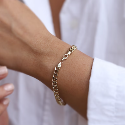 Picture of Stainless Steel Chain Bracelets For Man-Chain Bracelet For Men - Gold