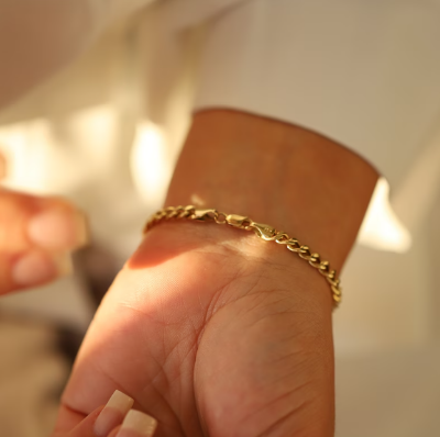Picture of Stainless Steel Bracelet for Men-Metal Bracelet For Men - Gold