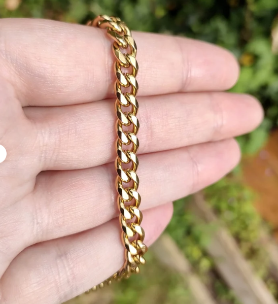 Picture of Stainless Steel Chain Bracelets For Man-Chain Bracelet For Men - Gold