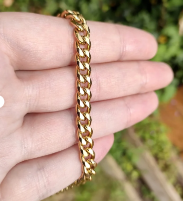 Picture of Stainless Steel Chain Bracelets For Man-Chain Bracelet For Men - Gold