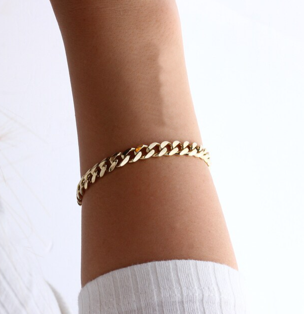 Picture of Stylish Bracelet -Powerful Stainless Steel- Fashion Chain Bracelet - Gold