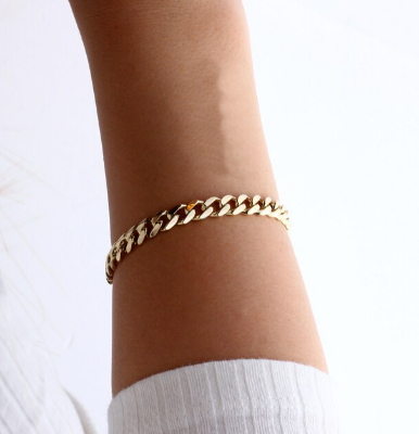 Picture of Stylish Bracelet -Powerful Stainless Steel- Fashion Chain Bracelet - Gold