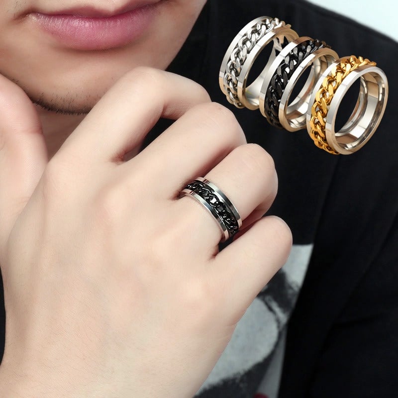 Picture of New Self-defense Ring Portable Finger- Ring For Men - Black